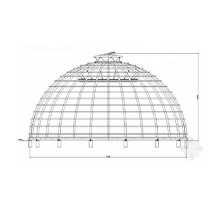 Largn Span Dome Dachkonstruktion Kosten Stahlstruktur Geodätische Glas Kuppel